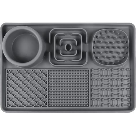 Tappetino in silicone di grandi dimensioni per rallentare l'alimentazione di cani e gatti, 30x20 cm. (1/5)
