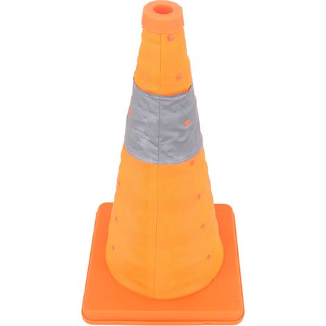 Cône de signalisation réfléchissant 45 x 24,5 x 24,5 cm, pliable, portable, souple, pour le stationnement sur route