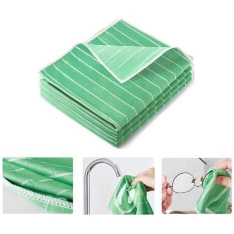 Chiffon microfibre bambou 4 pour vitres, miroirs, carrelage, carrosserie, verre, maison, salle de bain (1/4)