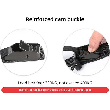 Sangle de bagage pour siège arrière de moto, boucle en métal à haute élasticité, ceinture de chargement renforcée pour moto, voiture et vélo. (1/4)