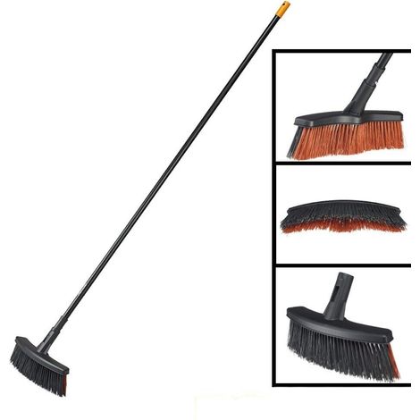 Fiskars M scopa scopone super leggera ergonomica giardino viale + manico incluso (1/5)