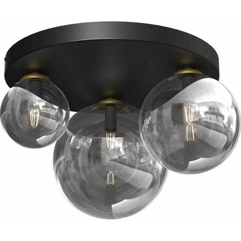 Plafonnier LED Milagro Reflex noir/chrome 50cm E14/E27 (1/5)