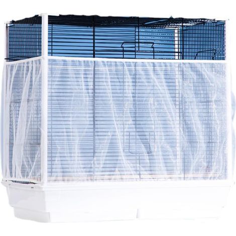 Cage à oiseaux réglable 1 pièce, housse de protection en maille, jupe de cage à perroquet, attrape-graines de plumes, filet à perroquet en maille de nylon, jupe de protection de cage ronde et carrée (1/5)