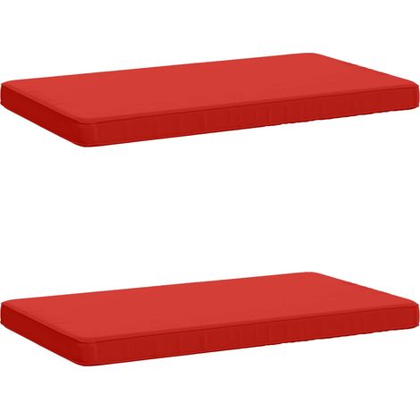 2pcs Coussins de banc, Coussins d'extérieur 100 % polyester Rouge (1/5)