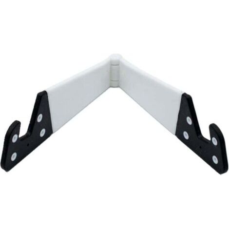 Support pour téléphones ou tablettes Support de table stable Angle jusqu'à 90° Compatible avec tous les modèles Pliable et de poche 11.3 x 3 cm Blanc (1/3)