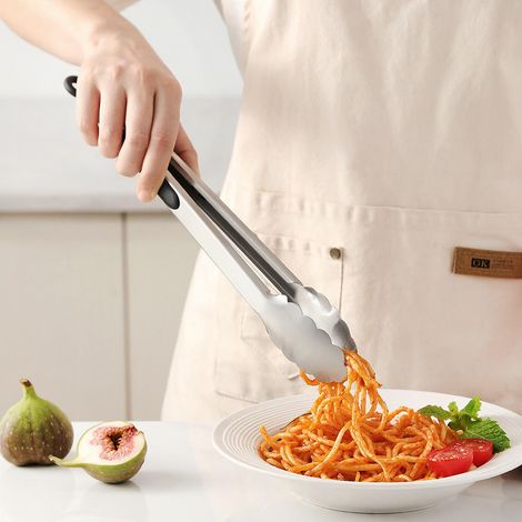Pinces de cuisine extra longues en acier inoxydable de qualité 43cm pour cuisiner, griller, barbecue, buffet (1/5)