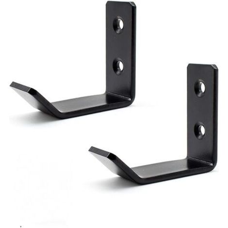 2 Pieces Bathroom Towel Hook, Bathroom Coat Hook, Wall Hook, Black + Stainless Steel, Suitable for Kitchen, Bedroom, Bathroom, Office (1/5)