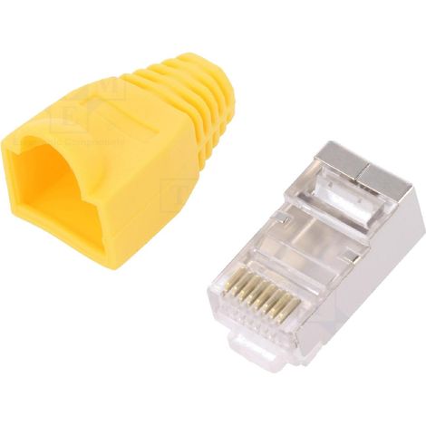 Connecteur RJ45 male Cat.6 avec protection - jaune