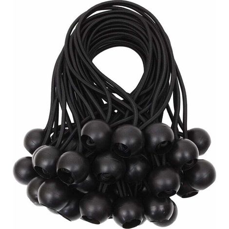 Planenspanner, Kugelspanner, Gummispanner für Banner, Planen, Pavillons, Zelte, Markisen, Verlängerungsgurte, Planenhalter, Weiß, 15 cm (Schwarz, 40 Stück) - Crezuo