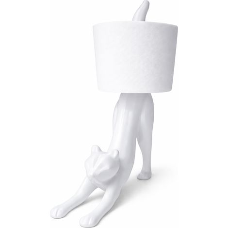 Soporte para papel higiénico blanco con forma de gato (1/3)
