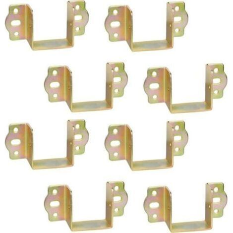 Charnières de fixation pour meubles, fixation pour poutre en bois, largeur 50 mm, supports de rail, fixations de suspension, crochets de menuiserie, fixation pour cadre de lit en métal, 8 pièces