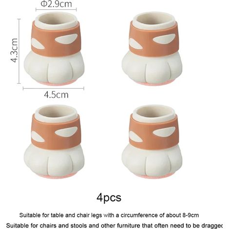 Protections de pieds de chaise en silicone, chaussettes de protection pour pieds de meubles et de table, embouts de sol antidérapants en forme de pattes de chat, décoration intérieure (FMY) (1/5)
