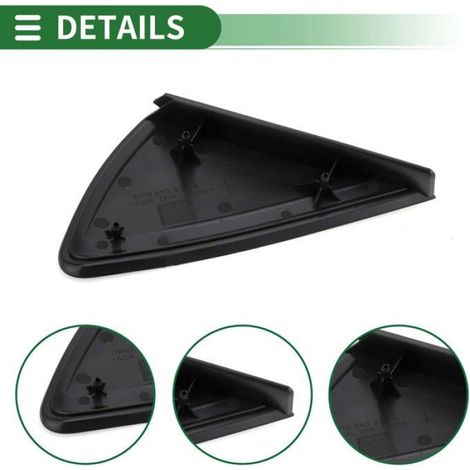 Garniture de vitre de voiture Coin pilier Triangle Garniture Vue Drapeau Cache pour VW POLO Plastique No.6R0853273A Noir (1/5)