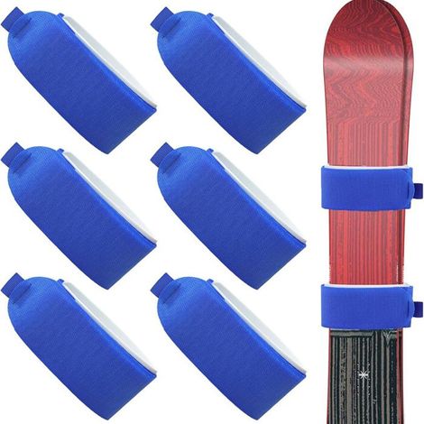 KLVGTIFS PU - Ensemble de sangles de fixation pour skis (6 pièces), sangles de fixation pour skis, sangles multifonctionnelles pour sk (1/5)