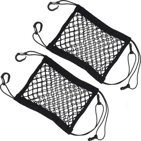 2 Pièces Filet Moto avec Crochets, Filet Élastique de Rangement pour Moto, Vélo, Scooter, Parfait pour Fixer Casques, Bagages et Accessoires (1/5)
