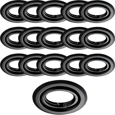 Lot de 15 Spots encastrables orientables Noir Mat avec GU10 LED de 5W eqv. 50W Blanc Neutre 4000K (1/4)