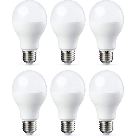 Lot de 6 ampoules LED Culot Edison à vis E27 18 W (équivalent 180 W) Blanc froid Intensité non variable (1/3)