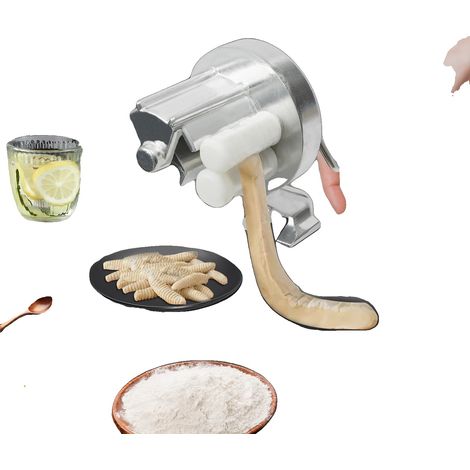 Macchina per la pasta, struttura in lega di alluminio, maniglia ergonomica, funzionamento manuale, processo a vibrazione, dimensioni per spessore del tavolo (1/5)