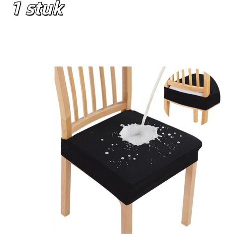 Housse de chaise extensible et imperméable déhoussable et lavable en machine pour chaises de salle à manger couleur noire (1/5)