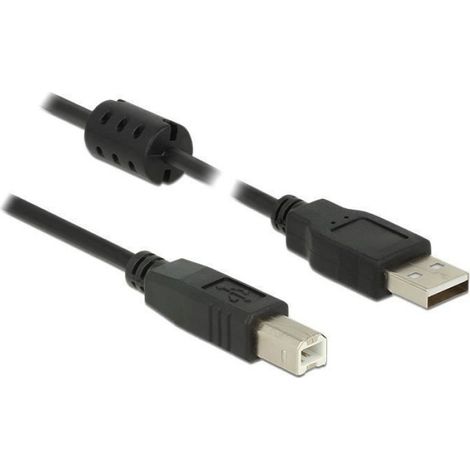 Câble USB A-USB B - USB 2.0 - 1 Mètre - Double Blindage - Noir