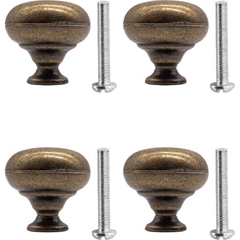 Lot de 4 poignées de meubles antiques vintage en bronze 30 x 30 mm - Lot de 4 poignées de meubles antiques vintage en bronze 30 x 30 mm (1/5)