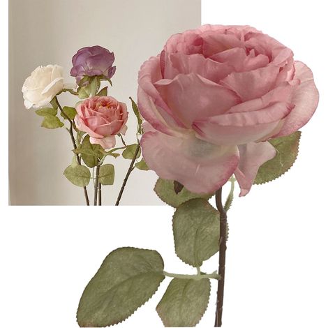Rose artificielle rose, une décoration exquise pour la maison, la chambre, la table de mariage ou un bouquet. (1/5)