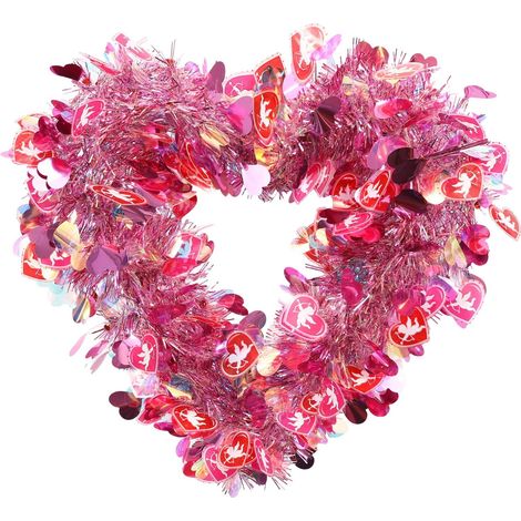 Guirlande En Forme De Cœur - Décoration Pour Porte D'Entrée - Pour Jour Des Amoureux Mariage Anniversaire Fête - 40 X 37 X 5 Cm - 1 Pièce (1/5)