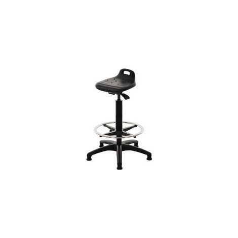 LOTZ  supporto  per  stare  in  piedi  in  schiuma  integrale  PU  Altezza  seduta  570-820mm  Base  a  stella  in  plastica  Anello  poggiapiedi  e  pattini  per  pavimento  4675.01 (1/2)