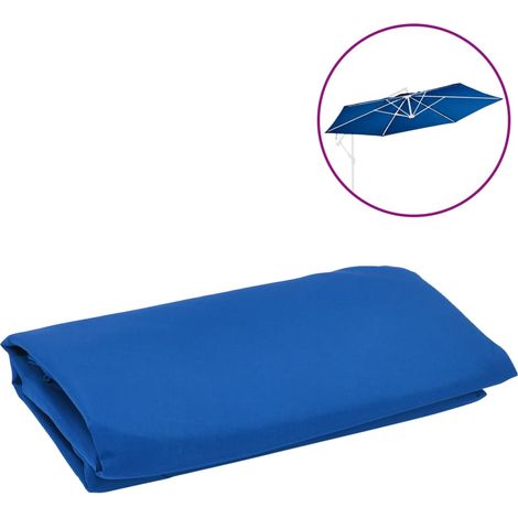 Tissu de remplacement pour parasol déporté Bleu azuré 350 cm (1/4)