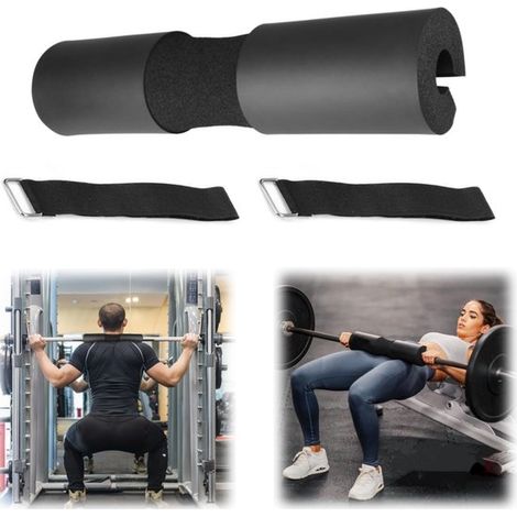 Coussin de barre d'haltère 45 x 10 cm - protection d'épaule pour squat, noir (1/5)