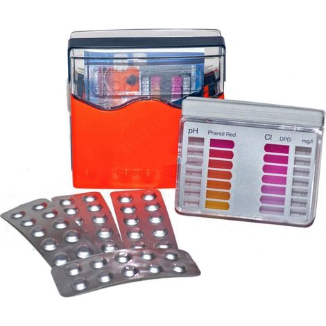 Coffret de Test D'eau pour Piscine au Chlore- Teste par Pastilles - Analyse de Votre Piscine - jardiboutique