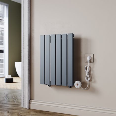 SONNI Radiateur électrique chaude en acier Radiateur Vertical Anthracite avec Thermostat Réglable et Télécommandé 600×452mm 400W (1/5)