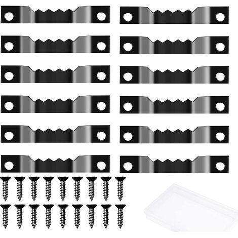 MINKUROW 100 Piezas Colgador De Gancho Para Fotos Colgador De Diente De Sierra Colgador De Doble Orificio Negro Con 200 Tornillos Para Diplomas Marcos De Cuadros Pósteres Pinturas Relojes De Pared Obr (1/5)