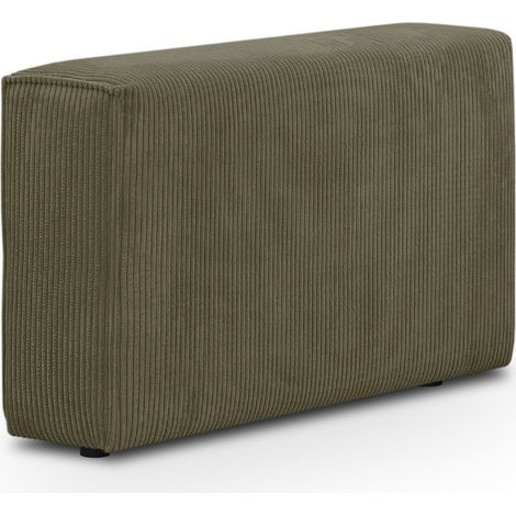 Accoudoir droit pour canapé modulable en velours côtelé vert kaki - Harper Mod (1/4)
