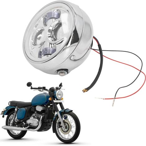 Das Motorradzubehör im Retro-Bobber-Stil ist für 6,5-Zoll-LED-Scheinwerfer mit Montagehalterungen für vordere Stoßdämpfer mit einem Durchmesser zwischen 35 und 43 mm geeignet. (1/5)