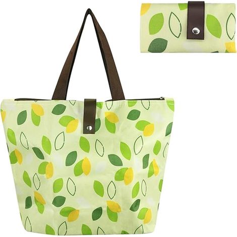 1 sac de courses pliable - Dimensions déplié : 45 × 36 × 12 cm - Tissu Oxford - Sac de courses pliable - Sac de transport - Léger et portable - Universel (1/5)