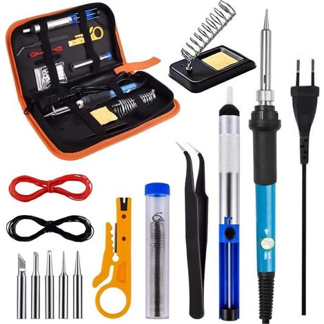 Fer à souder 60W – Température réglable de 200 °C à 450 °C – Pour réparation électronique et artisanat – Accessoires inclus (1/5)