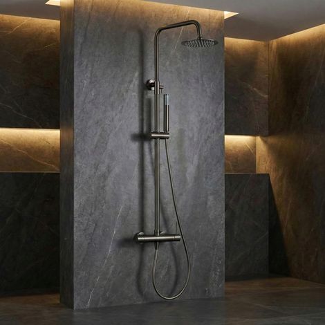Imex - Columna Ducha Monomando con Grifo Black Gun Serie Monza