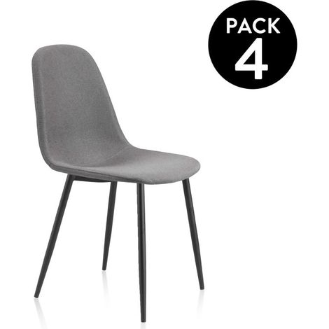 Pack 4 sillas de comedor Hall Gris 44,5cm (ancho) x 84cm (alto) (1/5)
