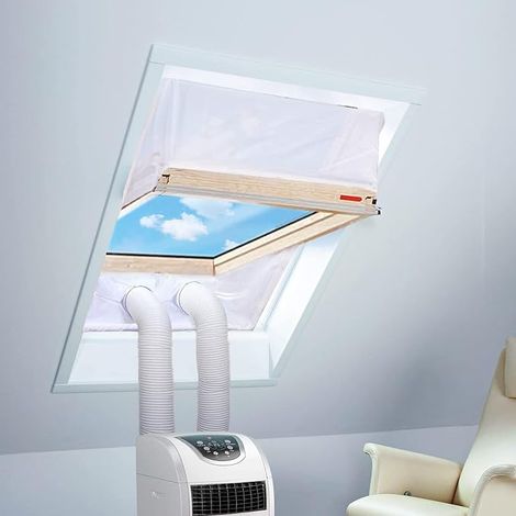 Kit de Calfeutrage Climatiseur Mobile, Double évents Imperméable Kit Fenêtre Climatiseur Mobile Convient pour le Conditionneur avec Tuyau Simple et Double (1/5)