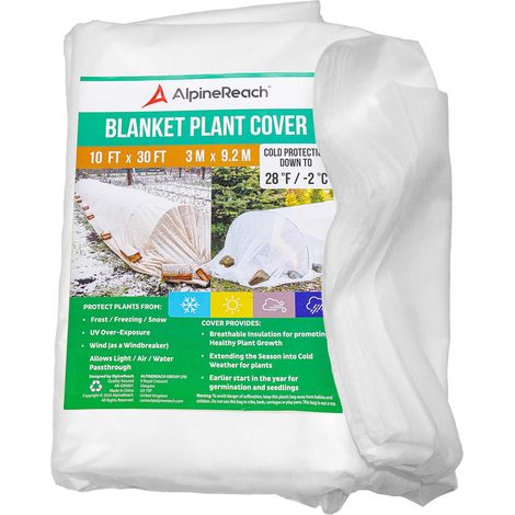 Housse de Protection Contre Le Gel pour Plantes - 3 x 9 m - Rangée Flottante - Couverture de Jardin en Tissu pour protéger du Froid Hivernal, Jardinage à Basse température - Blanc (1/5)