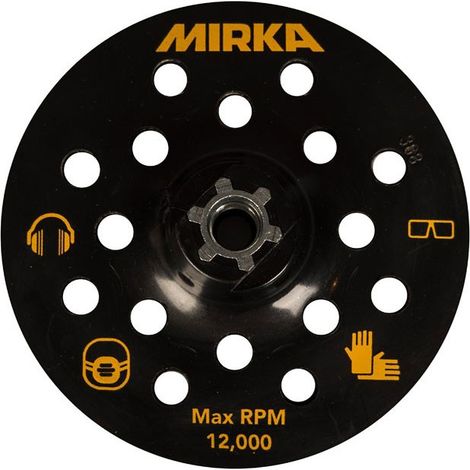 Mirka – Tampon à polir 125 mm – 9190153001 – M14 – Pour ponçage bois dur et teck – Plateau et patin de ponçage (1/3)