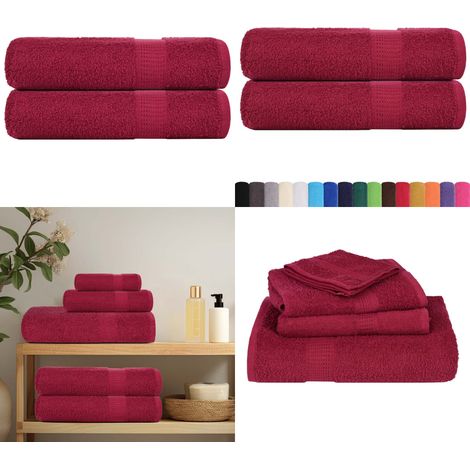 vidaXL Badetücher 2 Stk. Bordeauxrot 100x150cm 360 g/m² 100% Baumwolle (1/5)