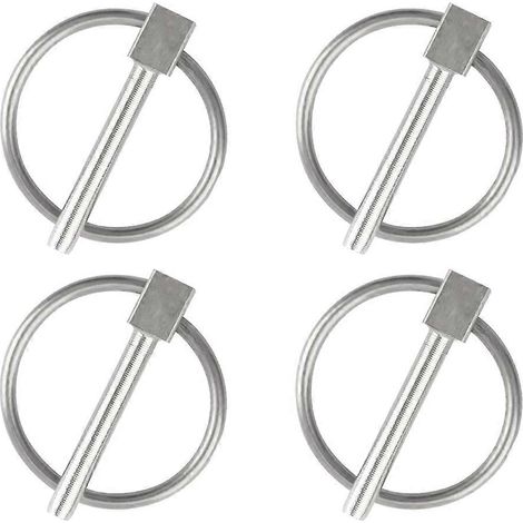 Goupilles de sécurité rondes en acier inoxydable 316diamètre 6,3 mm (lot de 4)pour verrous de remorque. (1/5)