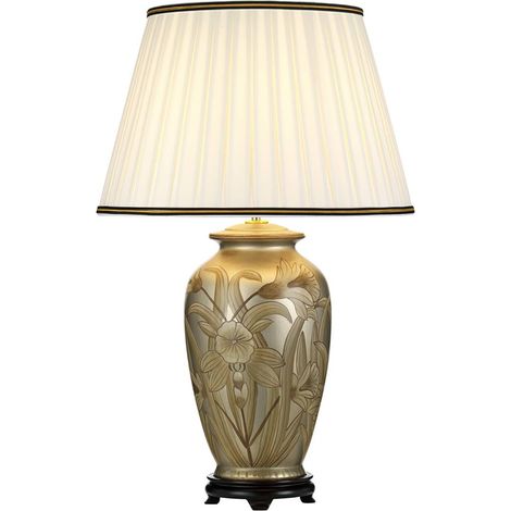 Lampada da tavolo ceramica argento/oro Dian E27 60W (1/2)