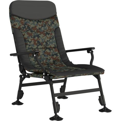 Chaise de pêche avec accoudoir pliable camouflage (1/5)