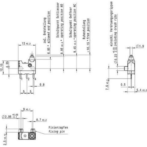Microrupteur 30 V DC 0.1 A 1 X On/(On) IP67 Boîtier de Commande (1/2)