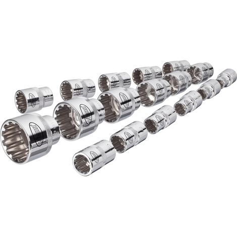 Jeu de douilles ∙ V1898 ∙ Carré creux 1/2 pouce (12,5 mm) ∙ Profil de multifonction ∙ 17 pièces ∙ 10 – 32 ∙ Nombre d'outils : 17 (1/4)
