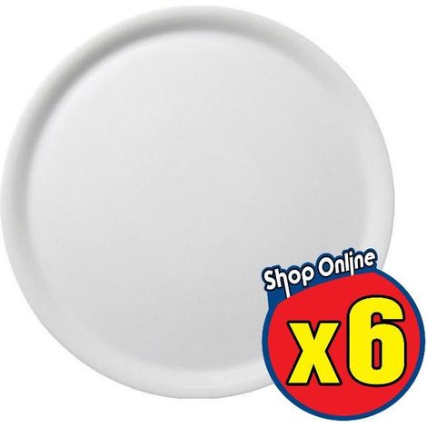 KIT 6 NAPOLI PIATTO PIZZA IN CERAMICA DA 33 CM BIANCO (1/2)