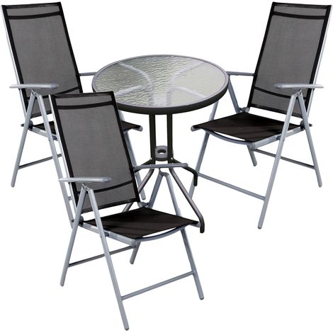 Bistrogarnitur 4-teilig Ø60cm Silber/Anthrazit-MMC330850+3xMMC5000DG (1/3)